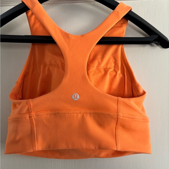 Lululemon Wunder Under Bra Longline  Bright Orange Sports Bra Tank size 6 - Picture 3 of 4
